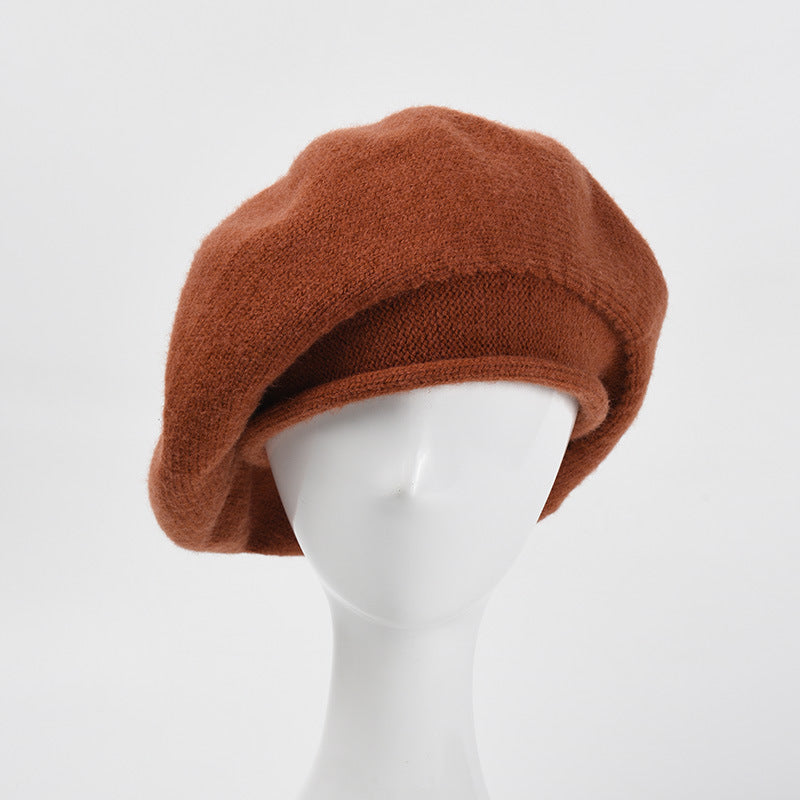 Cozy Knit Beret: Chic Autumn/Winter Painter Hat Additional Image 10