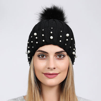 Pearl Knit Pom-Pom Beanie - Cozy Winter Hat Additional Image 10