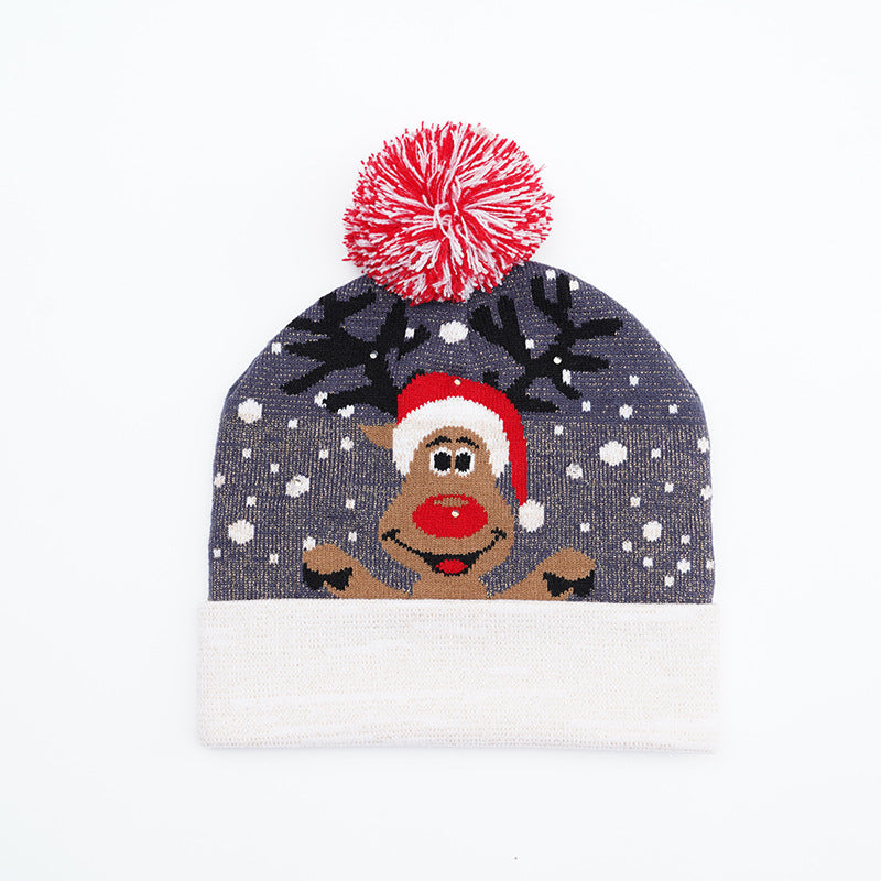 Festive Santa & Deer Knit Beanie - Cozy Holiday Hat Additional Image 10