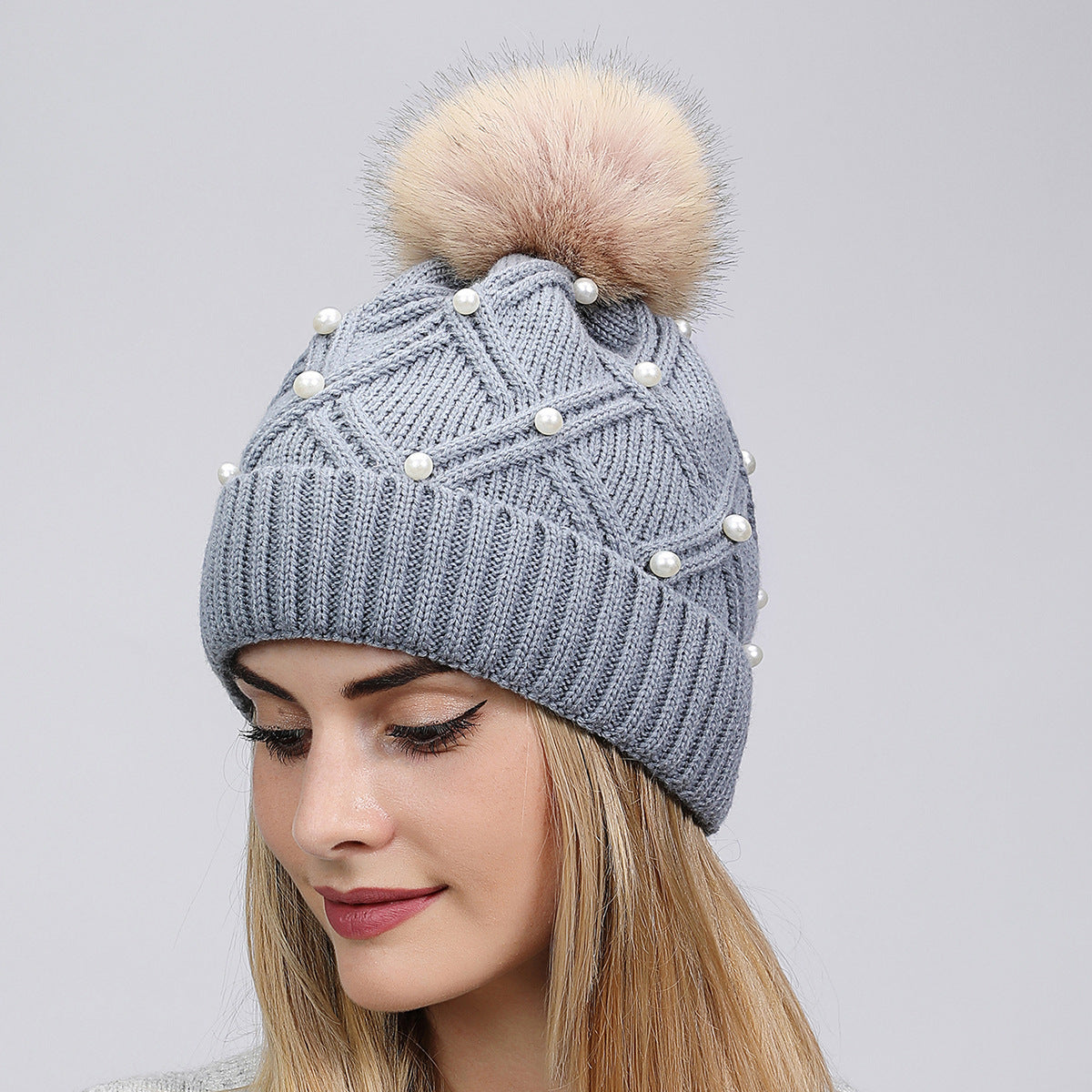 Pearl Knit Beanie: Cozy Korean Style Warmth Additional Image 10
