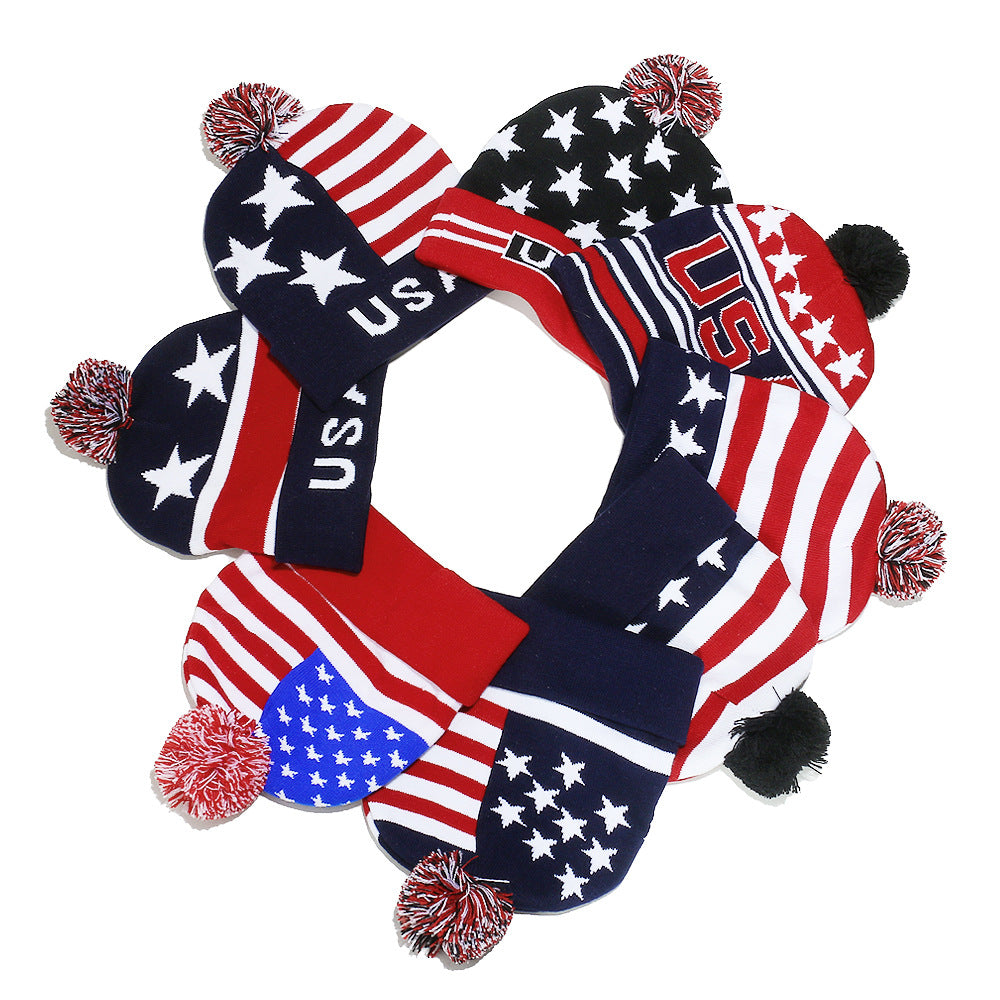 USA Flag Knit Beanie - Patriotic Winter Hat Additional Image 10