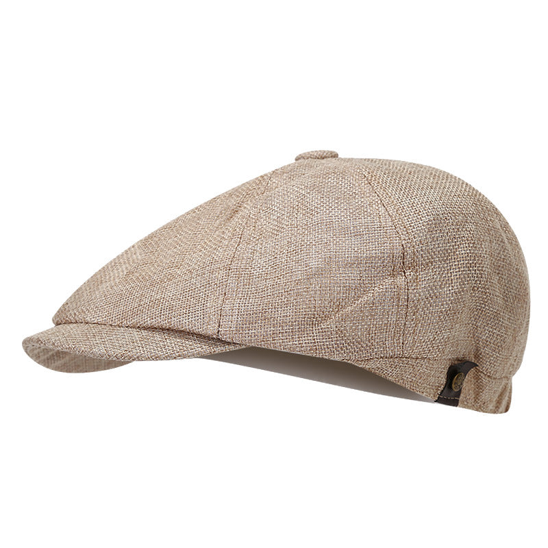 Vintage Linen Blend Octagonal Cap - Breathable Summer Style Additional Image 10