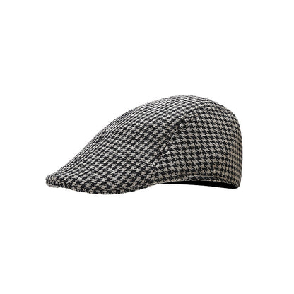 Chic Houndstooth Beret: British Style Winter Hat Additional Image 10