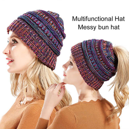 Chic Ponytail Knit Hat - Cozy & Stylish Additional Image 10