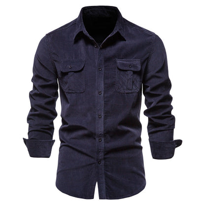 Men's Corduroy Shirt: Autumn Comfort & Business Casual Style Additional Image 1