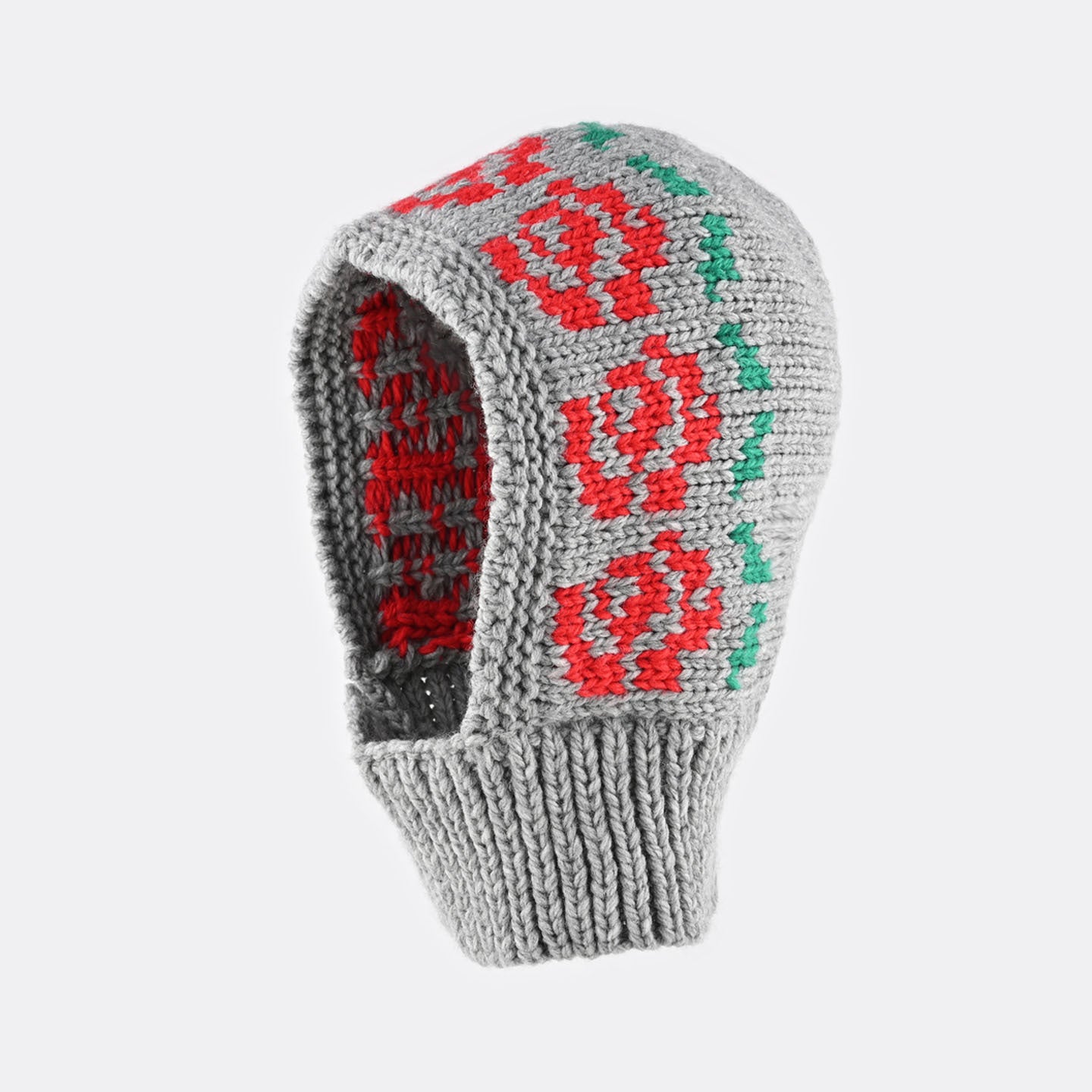 Floral Knit Balaclava Hat - Cozy Winter Warmth Additional Image 1