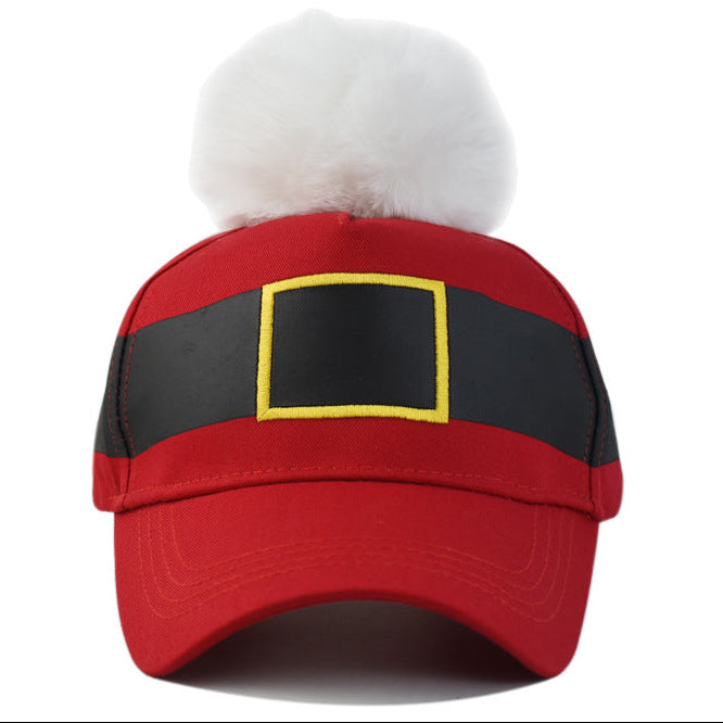 Festive Pom-Pom Christmas Baseball Cap for Women Additional Image 1