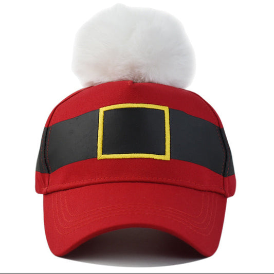 Festive Pom-Pom Christmas Baseball Cap for Women Additional Image 1