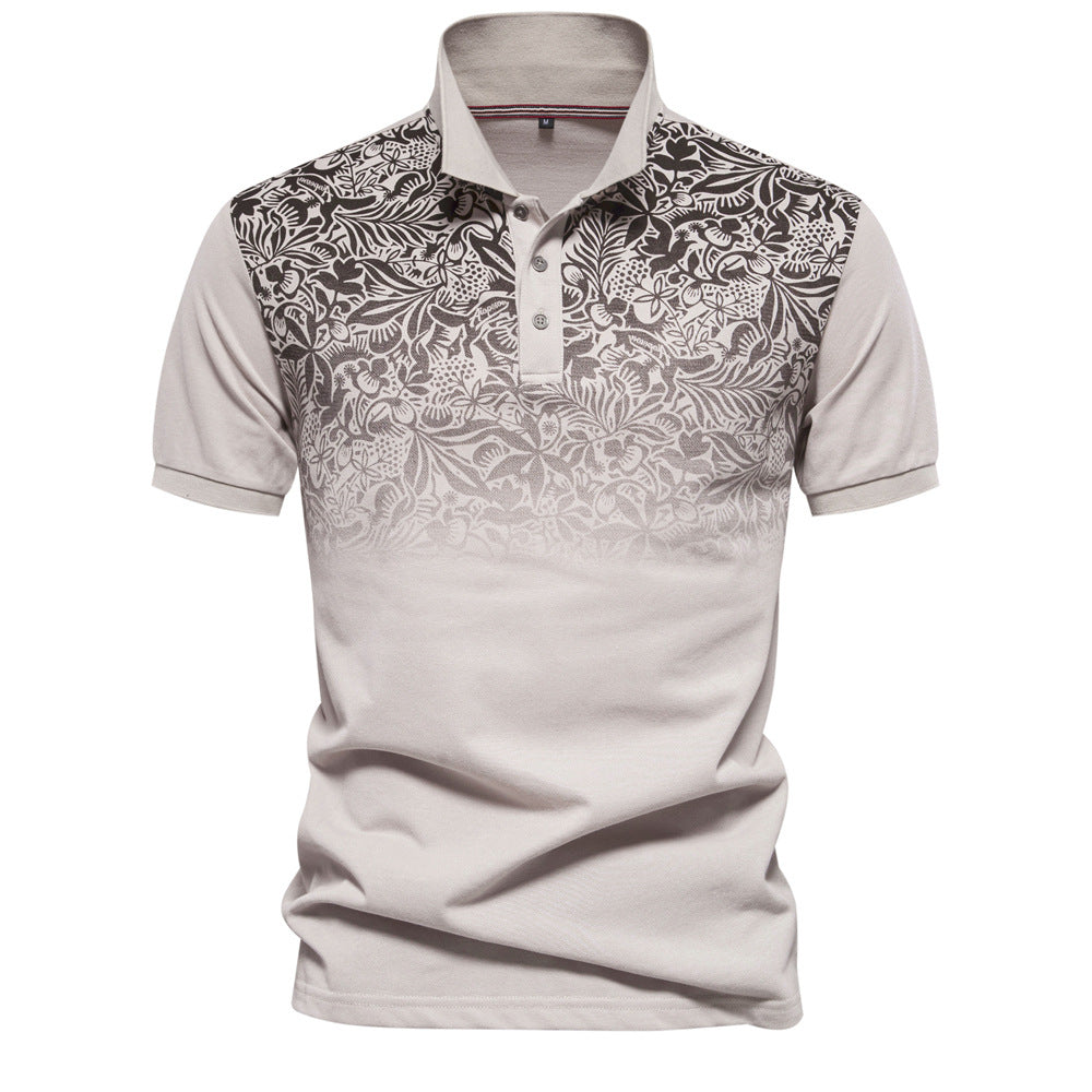 Men's Gradient Print Polo Shirt - Summer Style Additional Image 1