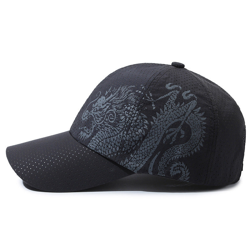 Stylish Dragon Print Baseball Cap for Men Additional Image 1