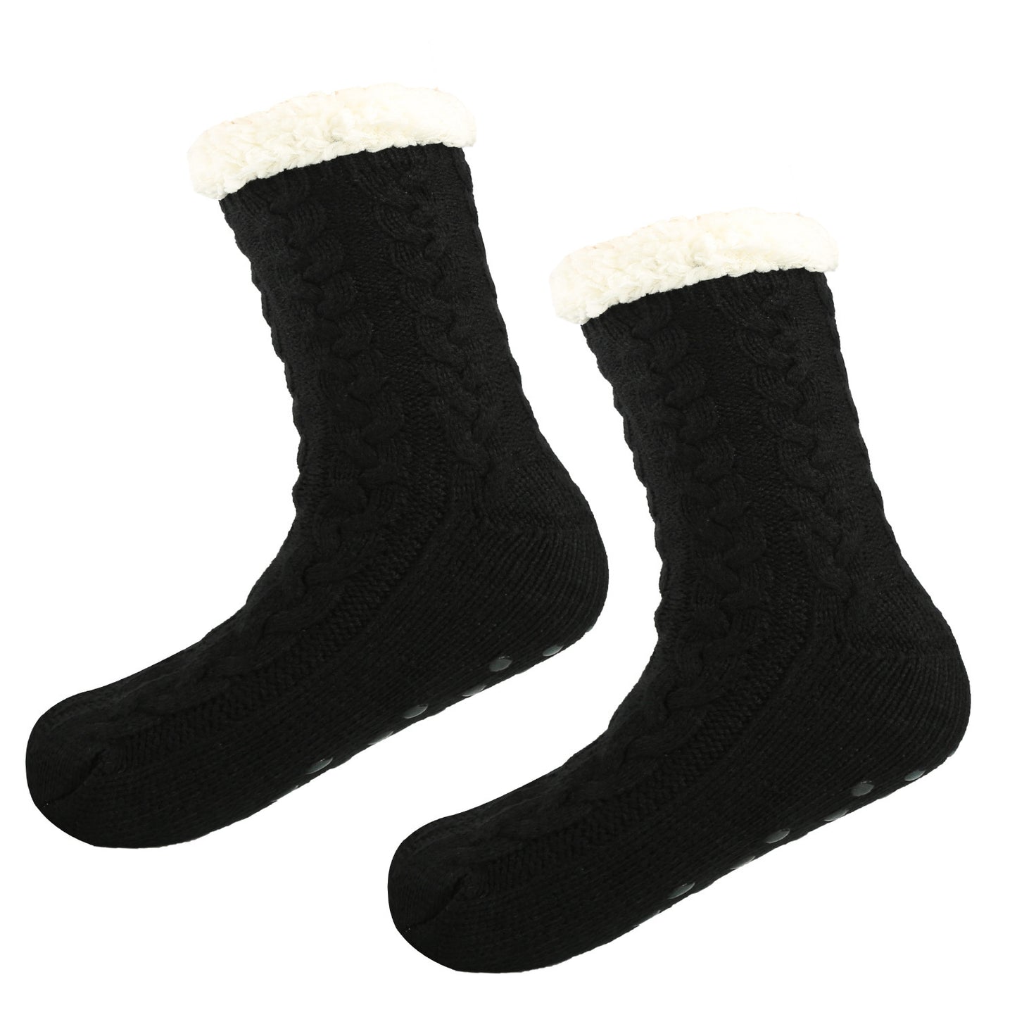 Cozy Fleece-Lined Grip Socks for Winter Comfort Additional Image 1