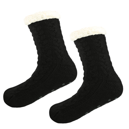 Cozy Fleece-Lined Grip Socks for Winter Comfort Additional Image 1