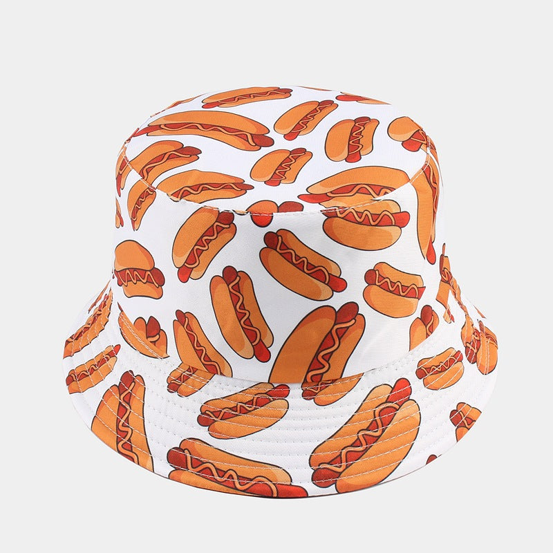 Hot Dog & Macaron Bucket Hats - Reversible Sun Protection Additional Image 1