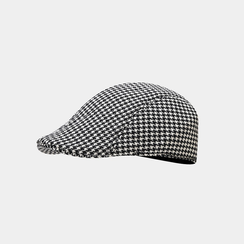 Chic Houndstooth Beret: British Style Winter Hat Additional Image 1