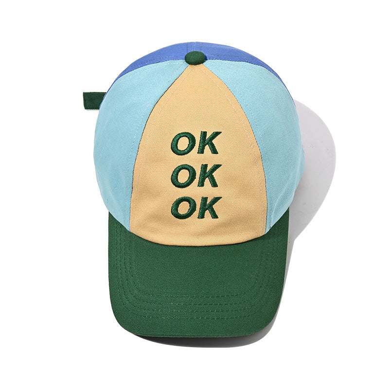 Embroidered Letter Colorblock Baseball Cap Additional Image 1