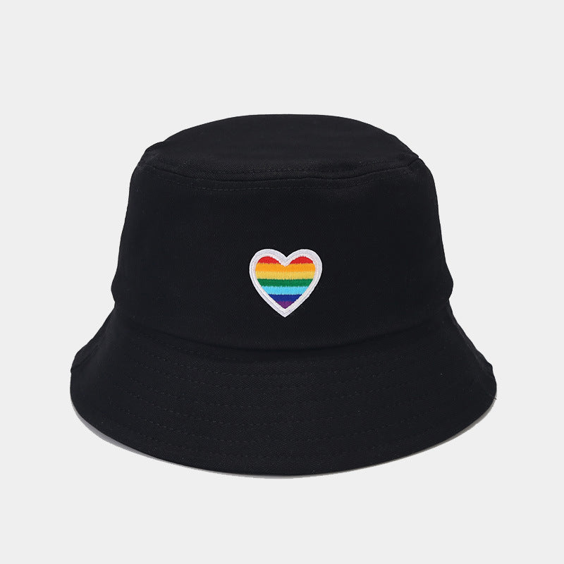 Rainbow Love Cotton Fisherman Hat - Korean Style Additional Image 1