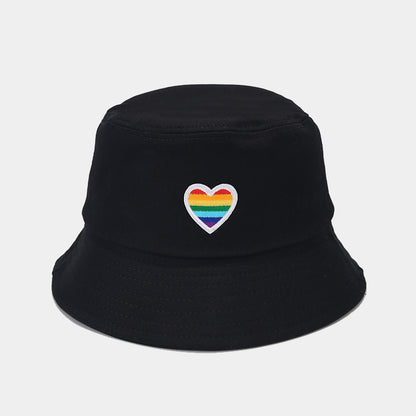 Rainbow Love Cotton Fisherman Hat - Korean Style Additional Image 1