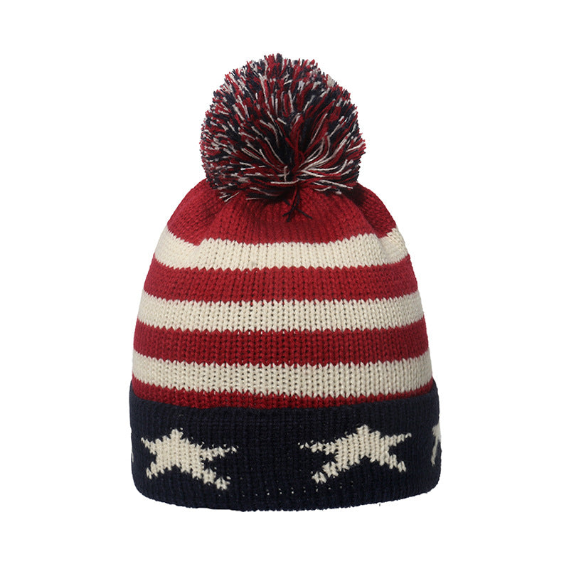USA/UK Flag Knit Beanie - Cozy Wool Blend Hat Additional Image 1