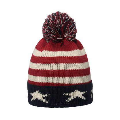 USA/UK Flag Knit Beanie - Cozy Wool Blend Hat Additional Image 1