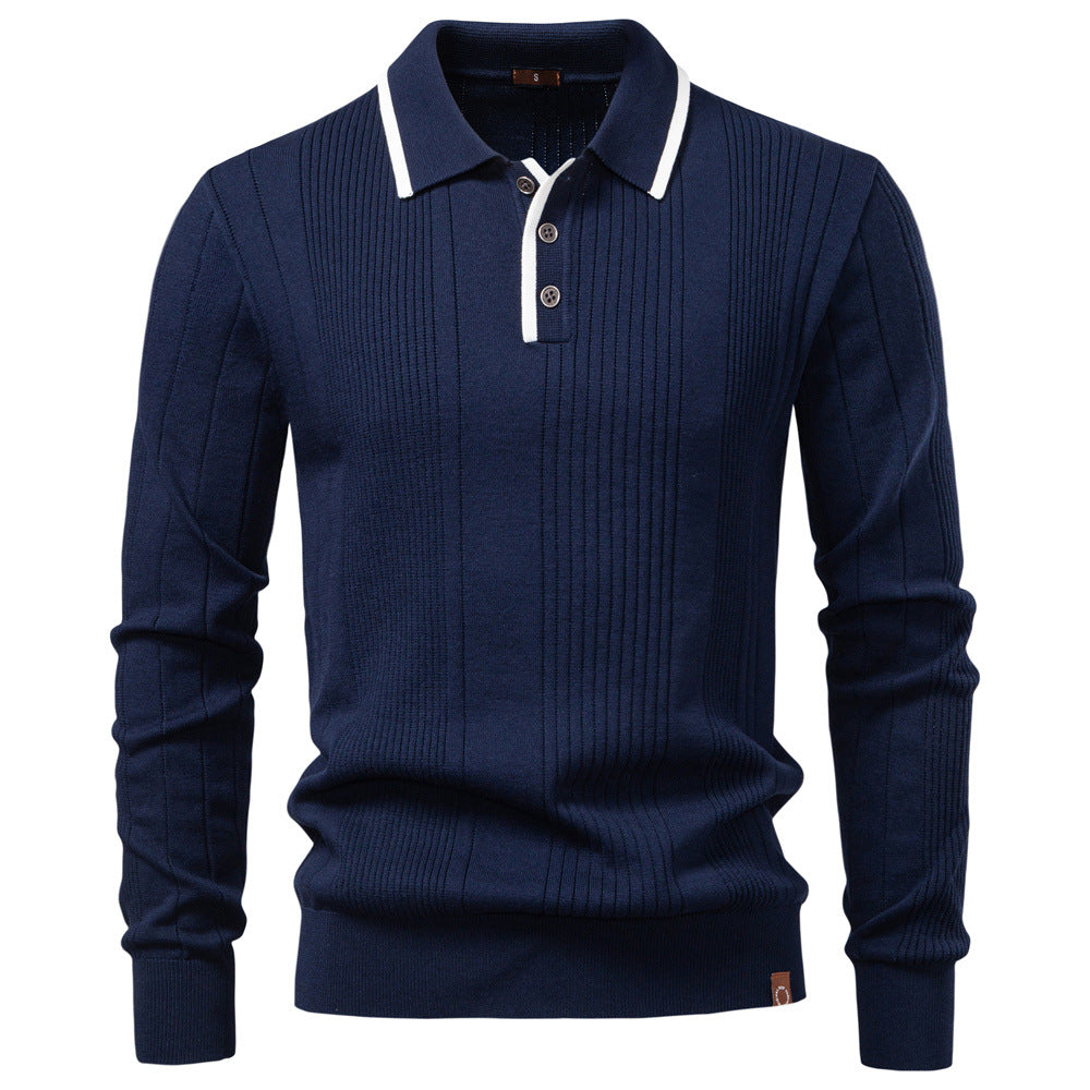 Men's Premium Half-Zip Knit Polo Sweater Additional Image 1