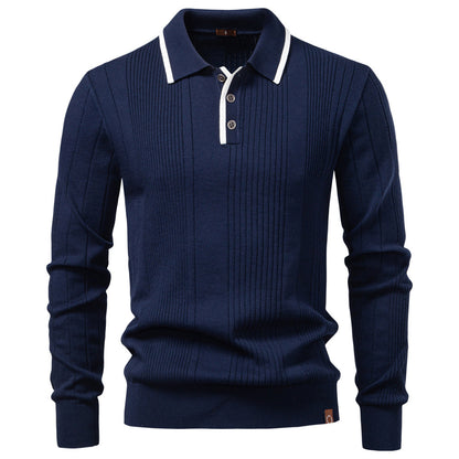 Men's Premium Half-Zip Knit Polo Sweater Additional Image 1