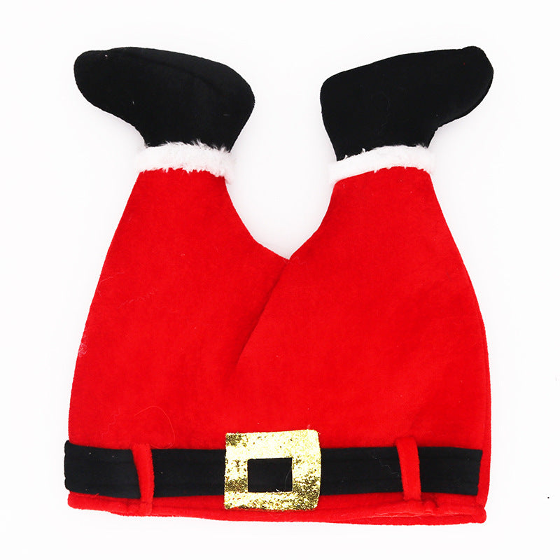 Funny Red Leg Santa Hat - Festive Holiday Fun Additional Image 1