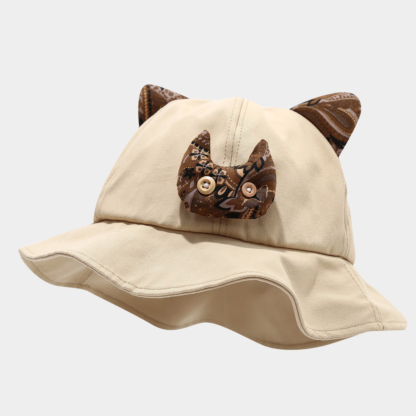 Retro Devil Kitten Bucket Hat - Cute Casual Sun Hat Additional Image 1