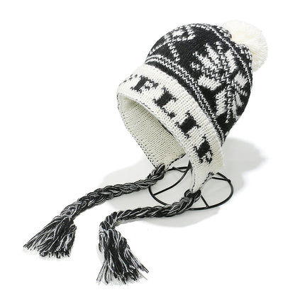 Fair Isle Ear Flap Beanie: Cozy Knit Winter Hat Additional Image 1