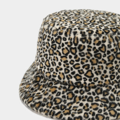Leopard Plush Fisherman Hat - Cozy Winter Street Style Additional Image 1