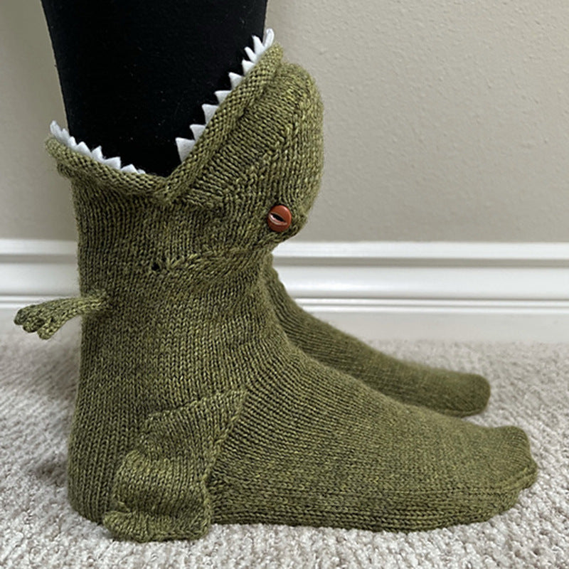 Cozy Knitted Dino & Dragon Socks | Fun, Warm, & Unique Additional Image 1