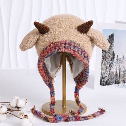 Cute Bear Ear Fleece-Lined Knit Hat for Winter Additional Image 1