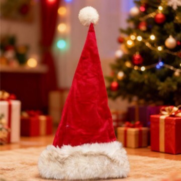Plush Faux Mink Christmas Hat - Cozy & Chic Holiday Style Additional Image 1