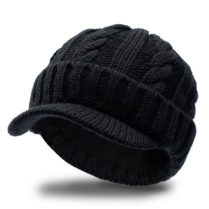 Warm Fleece-Lined Wool Knit Hat for Men Additional Image 1
