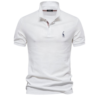 Men's Cotton Deer Embroidered Polo Shirt - Classic Fit Additional Image 1