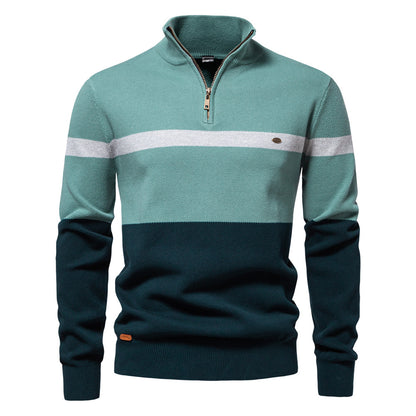 Men's Colorblock Half-Zip Sweater - Autumn Essential Additional Image 1