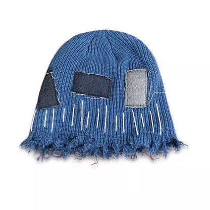 Ripped Wool Knit Beanie - Trendy Winter Hat for Men & Women Additional Image 1