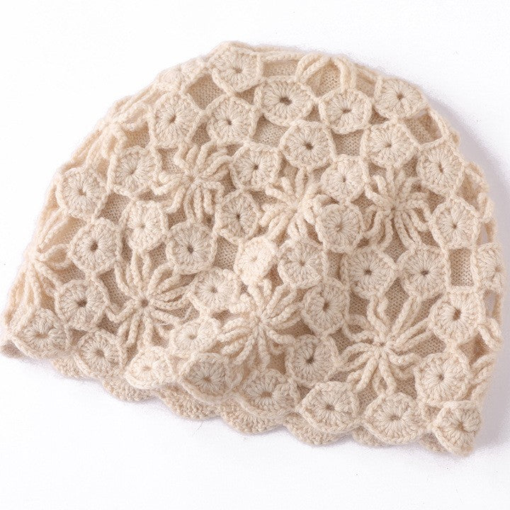 Elegant Plum Blossom Knit Cashmere Hat Additional Image 1
