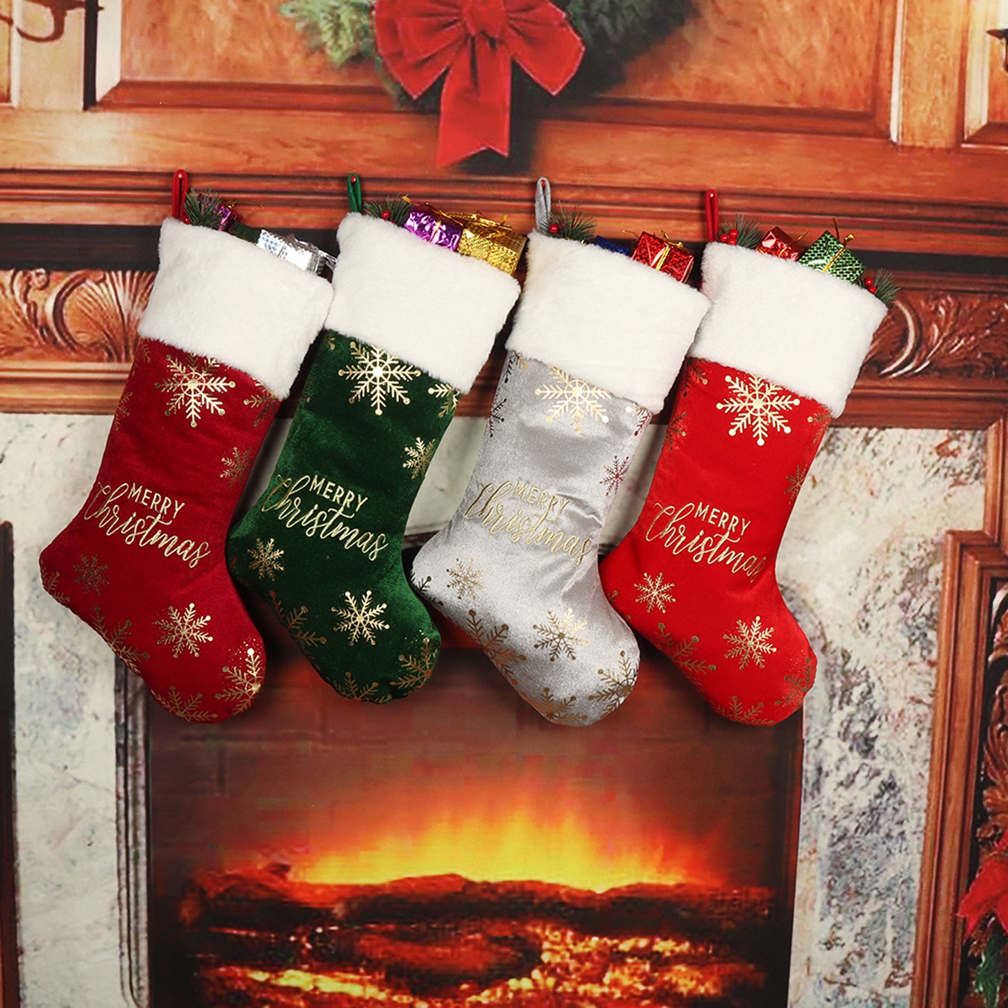 Embroidered Bronzing Christmas Candy Socks Additional Image 1