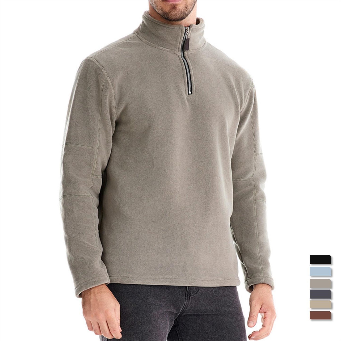 Men's Fleece Half-Zip Pullover: Warm & Stylish Additional Image 1