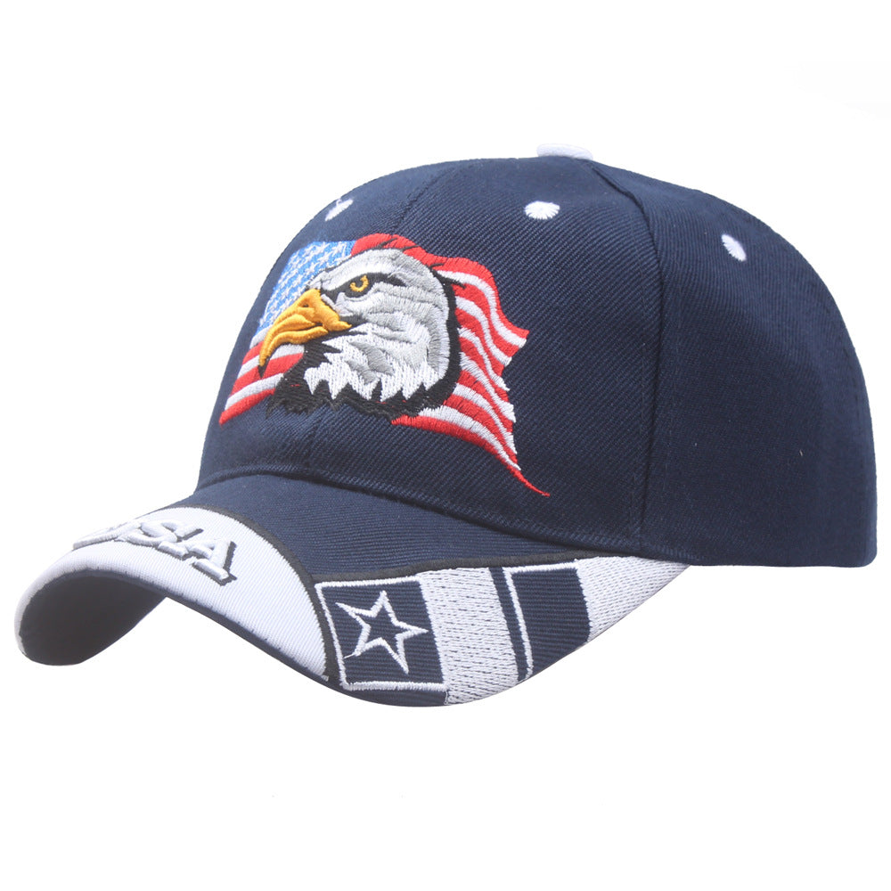 Embroidered Eagle American Flag Baseball Cap Additional Image 1