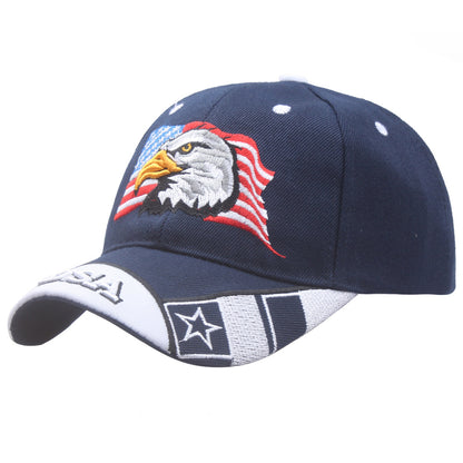 Embroidered Eagle American Flag Baseball Cap Additional Image 1