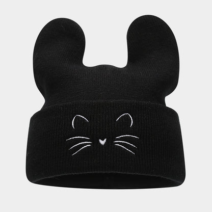 Cute Cat Ear Knit Beanie - College Style Additional Image 1