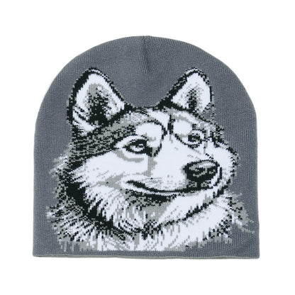 Wolf Knit Beanie: Cozy Fall & Winter Animal Hat Additional Image 1