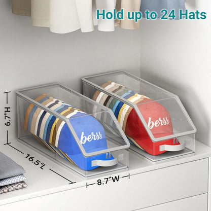 Clear PVC Stackable Hat Storage Box with Zipper Additional Image 1