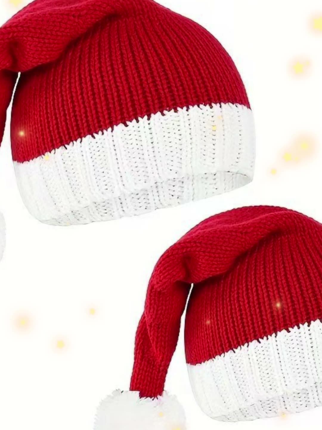 Classic Red Knit Christmas Hat - Adult & Kids Additional Image 2
