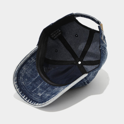 Distressed Denim Baseball Cap | Korean Streetwear Additional Image 2