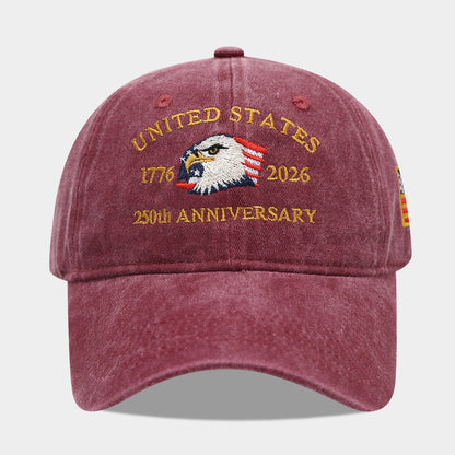 250th Anniversary Embroidered Baseball Cap | USA Independence Day Style Additional Image 2
