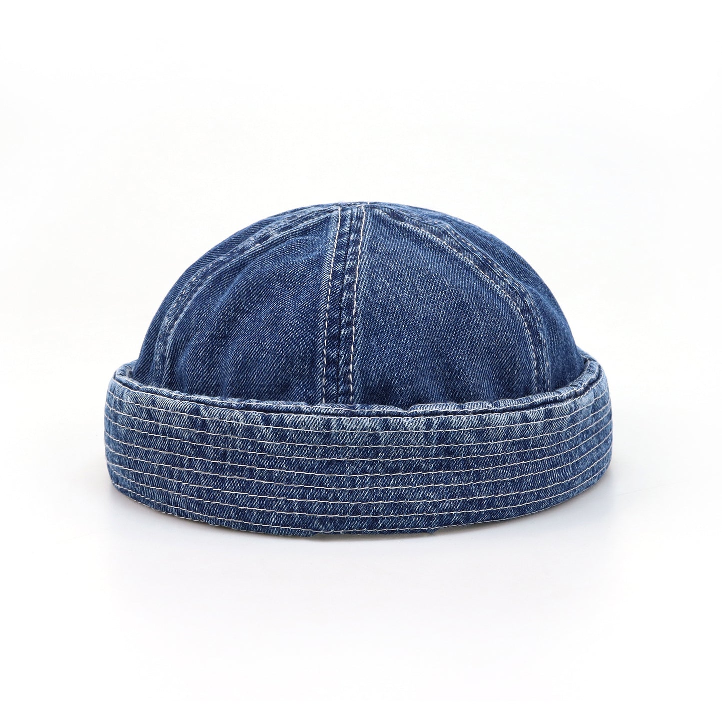Washed Denim Sailor Hat - Retro Streetwear Style Additional Image 2