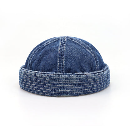 Washed Denim Sailor Hat - Retro Streetwear Style Additional Image 2
