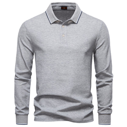 Men's Classic Fall Long-Sleeve Polo Shirt Additional Image 2